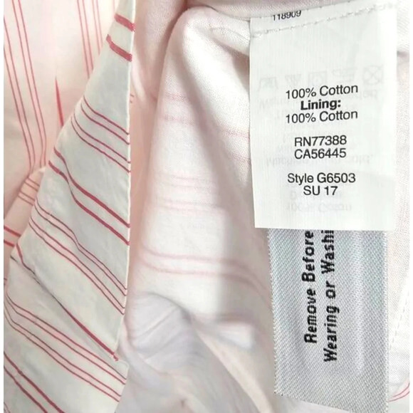 NWOT Madewell Rose Stripe White Summer Dress Open Shoulder Ruffle Sleeve Small - Picture 7 of 7
